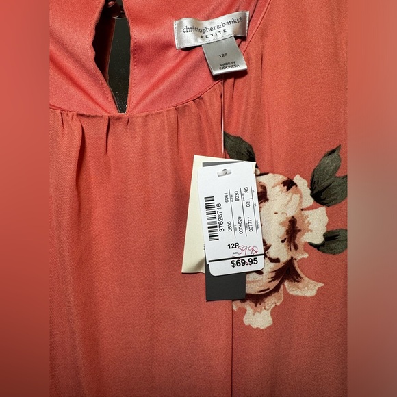 [NWT] CJ Banks Floral Pleated Maxi Dress Size 12P - Sleeveless, Flowy - Picture 3 of 10